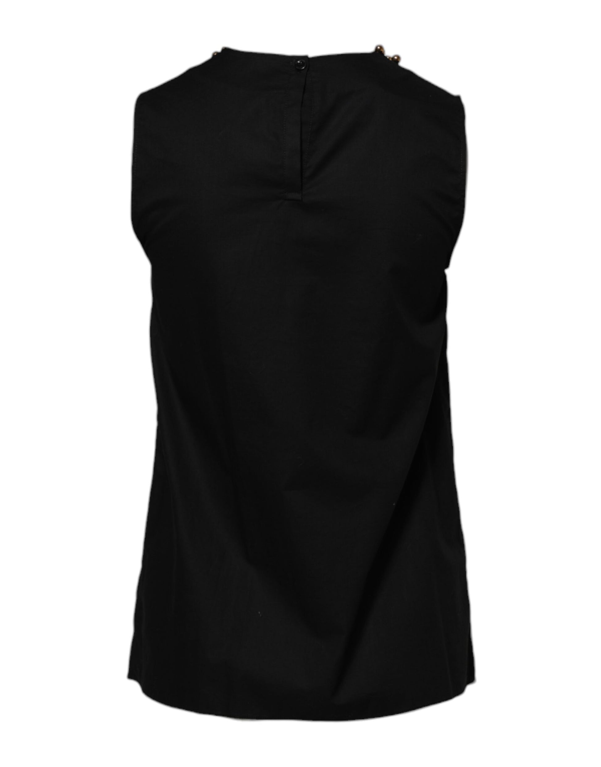 Black Cotton Sleeveless Women Tank T-shirt