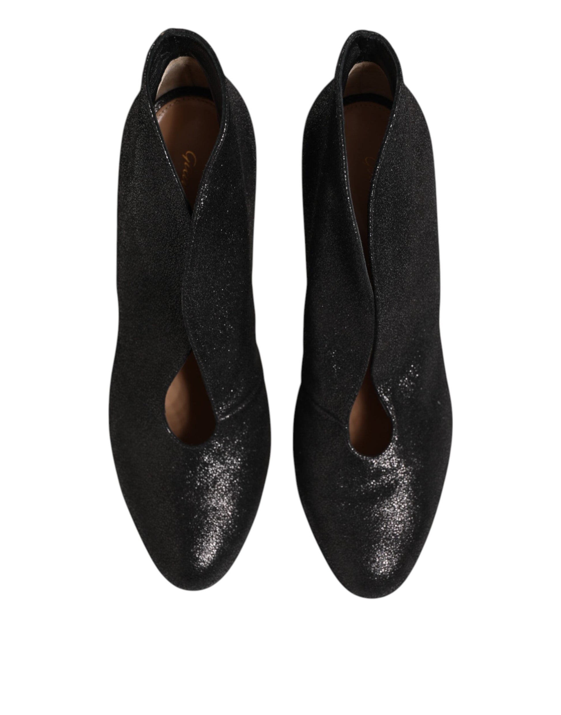 Metallic Black Pump Stiletto Heels Shoes