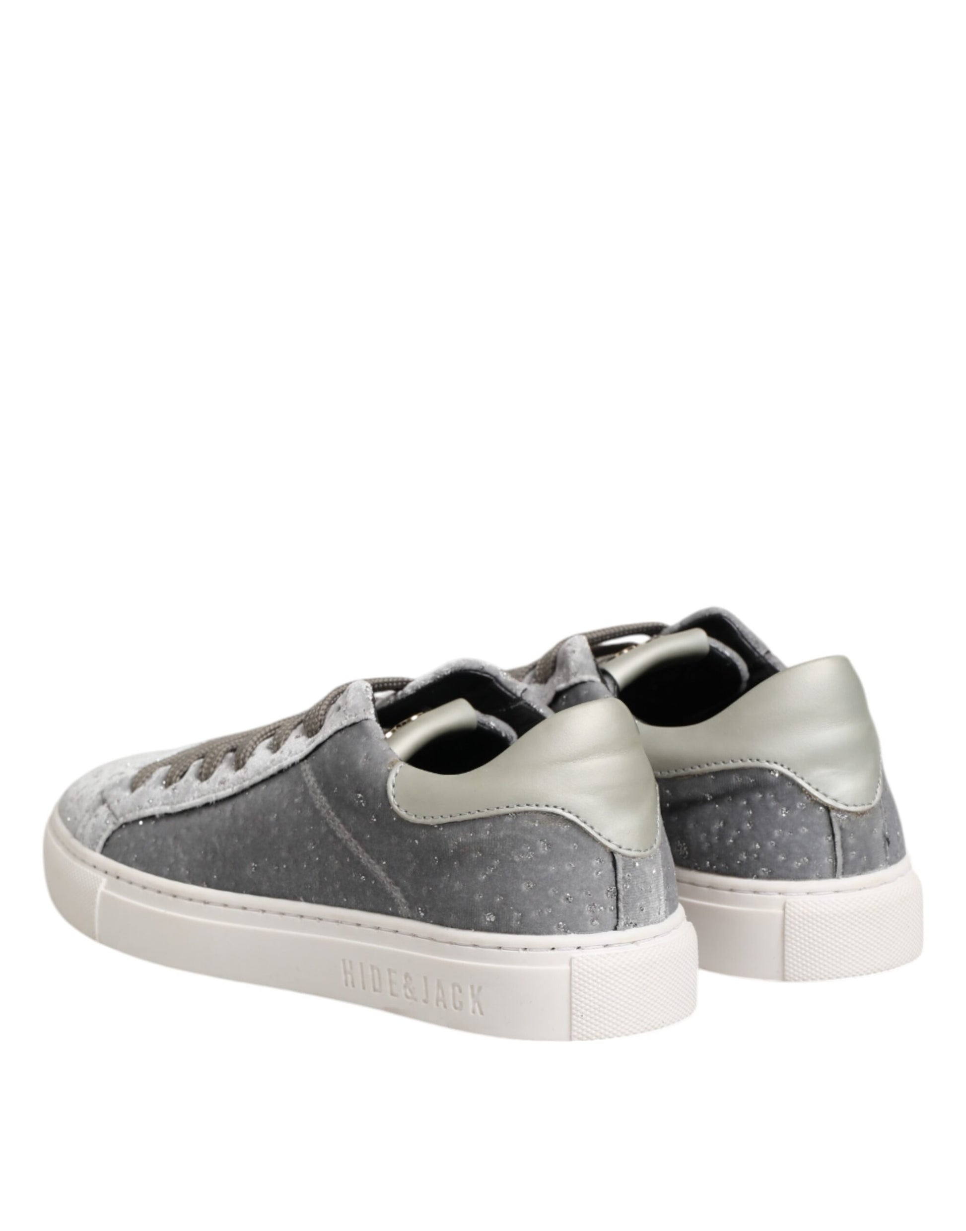 Gray Suede Low Top Lace Up Sneakers Shoes