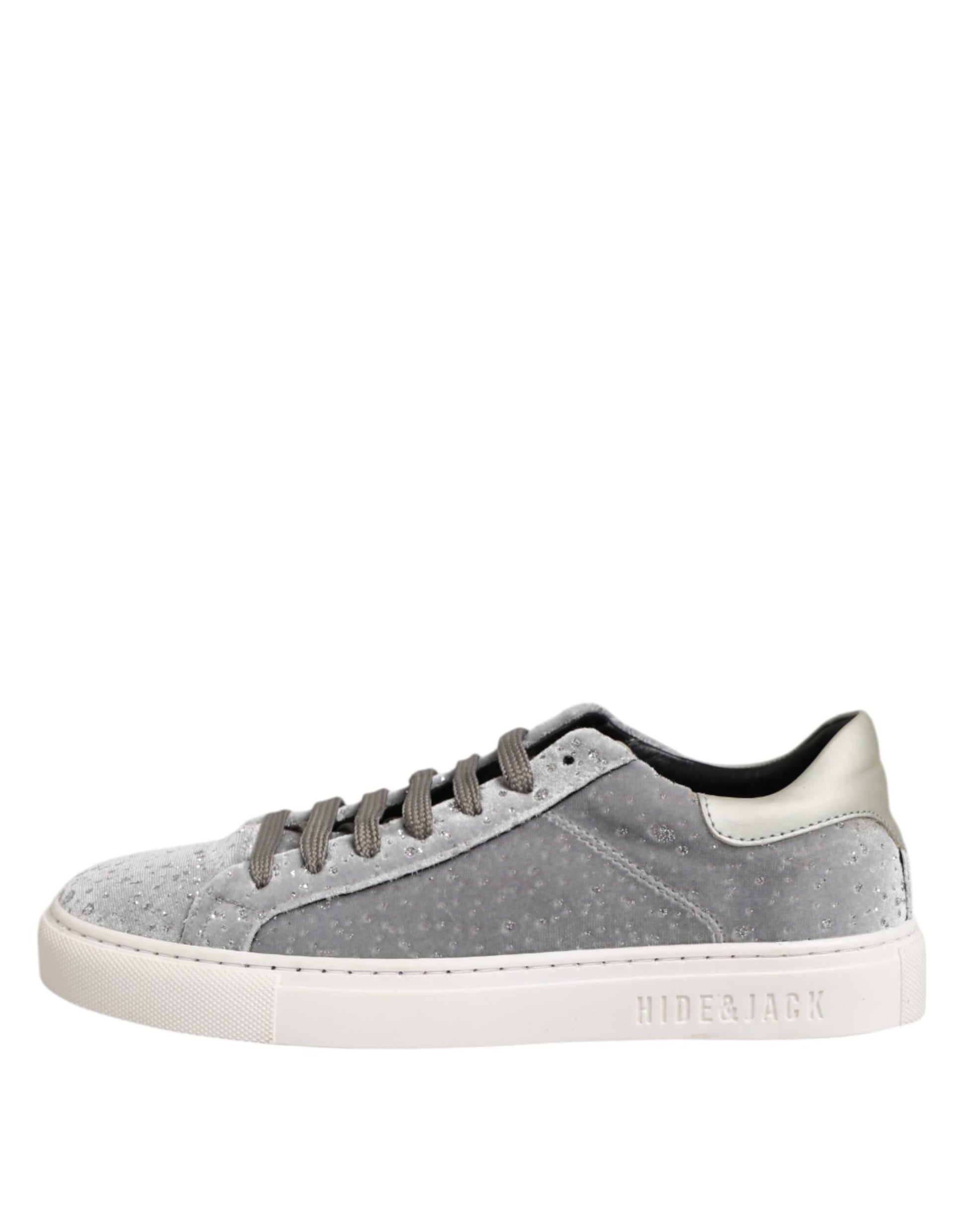 Gray Suede Low Top Lace Up Sneakers Shoes