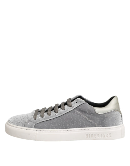 Gray Suede Low Top Lace Up Sneakers Shoes