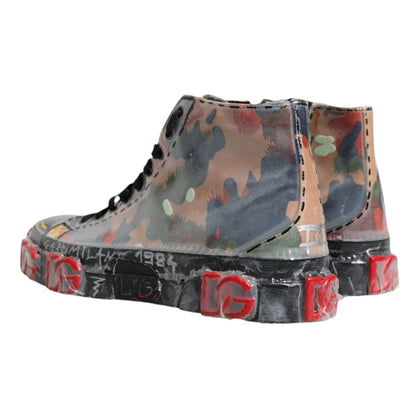 Multicolor Camouflage High Top Sneakers Shoes