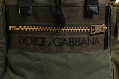 Military Green Patchwork Rucksack Backpack Bag