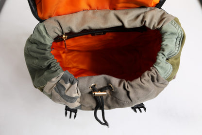 Military Green Patchwork Rucksack Backpack Bag