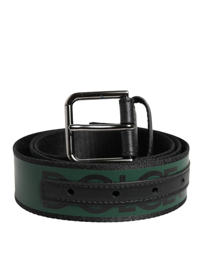 Green Black Polyester DG Logo Buckle Belt