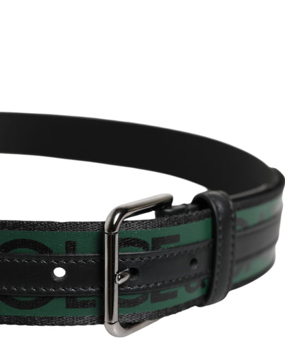 Green Black Polyester DG Logo Buckle Belt