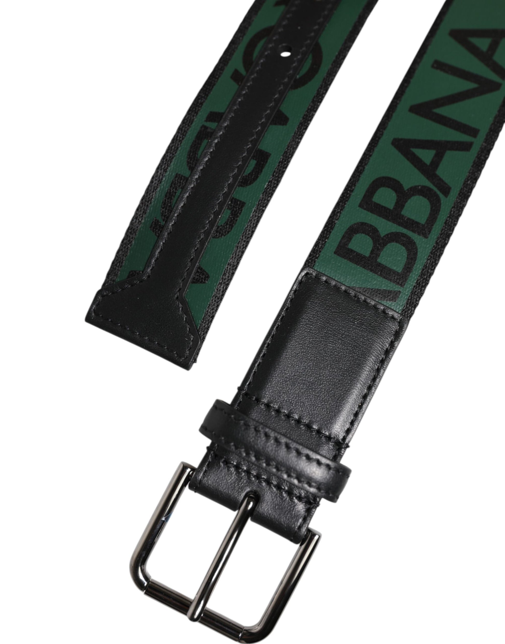 Green Black Polyester DG Logo Buckle Belt