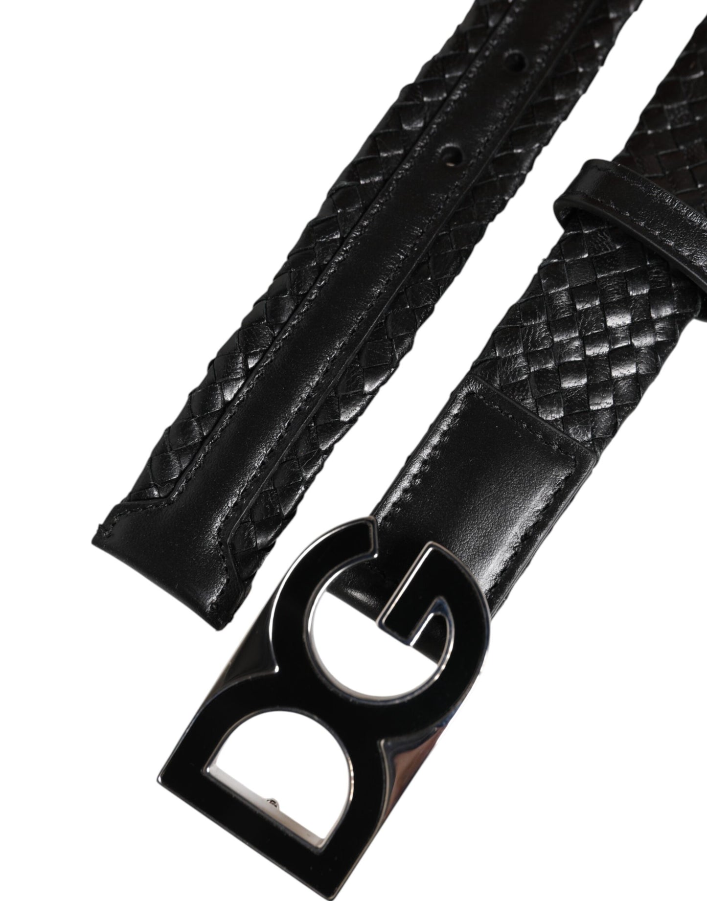 Black Classic Leather DG Logo Buckle Belt