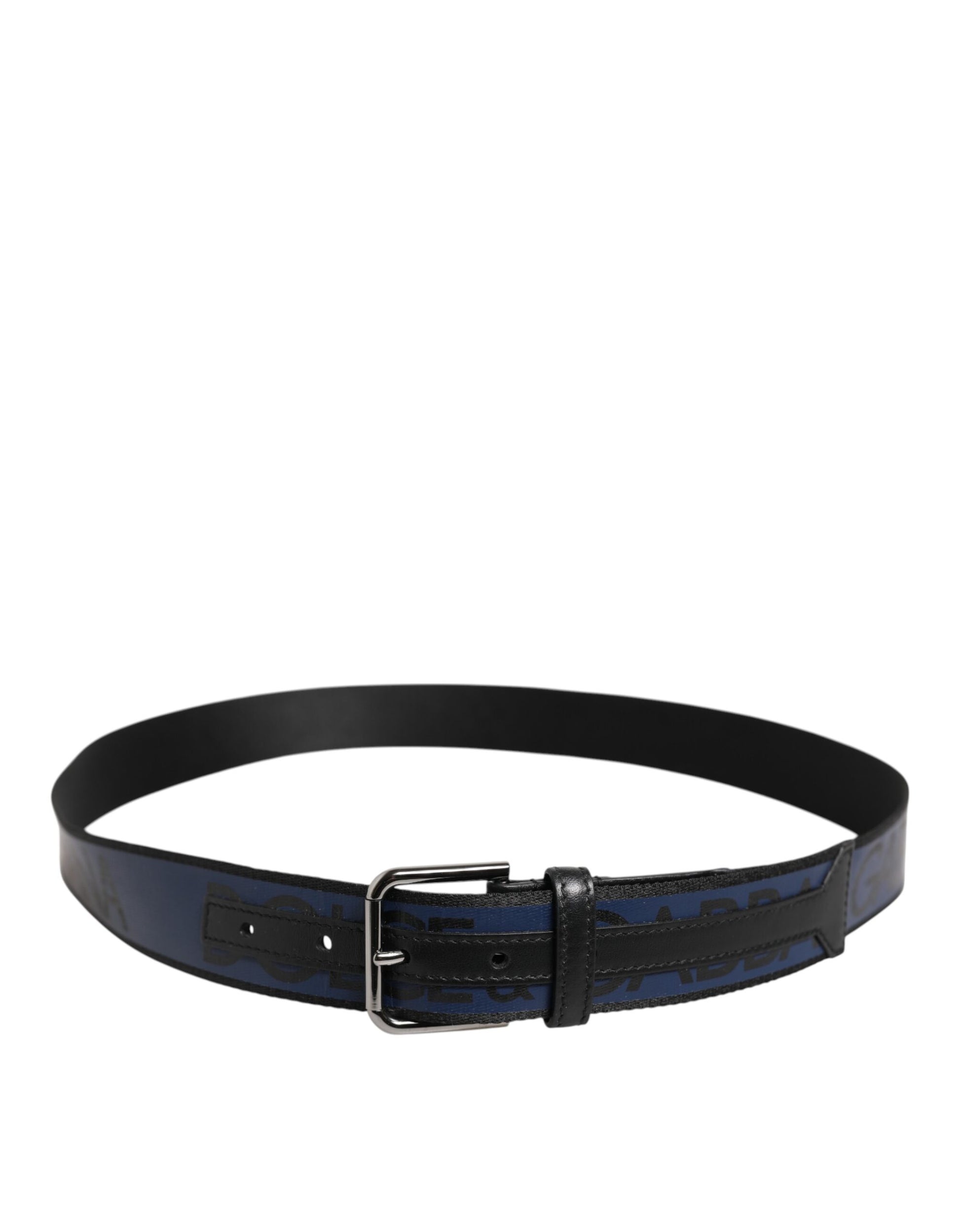 Blue Black Polyester Metal Buckle Belt