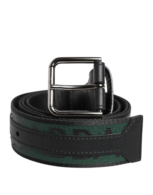 Green Black Polyester DG Logo Buckle Belt