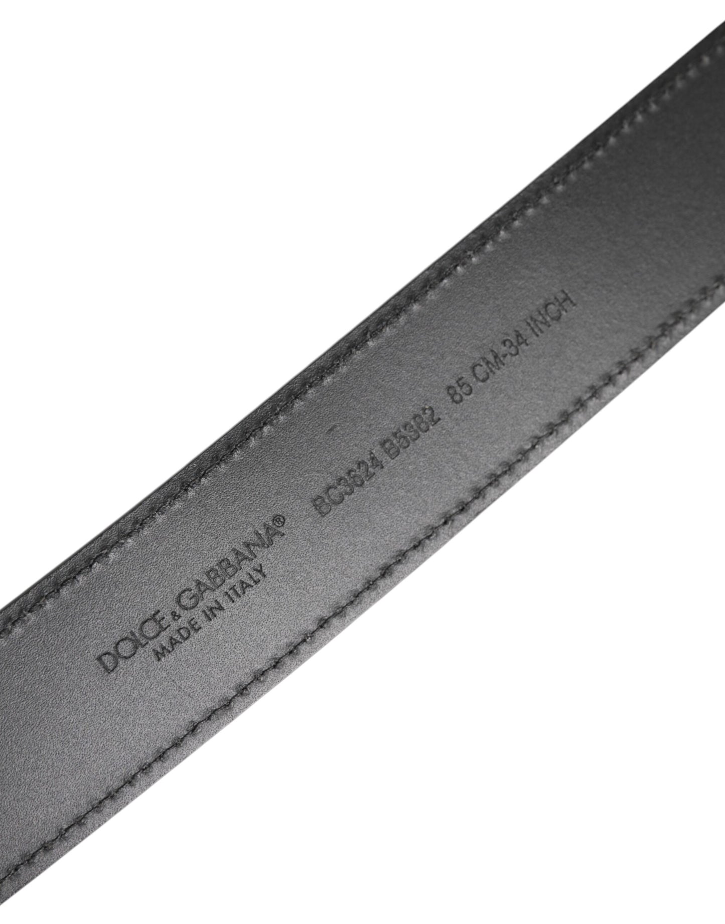 Black Leather Classic Metal Logo Buckle Belt