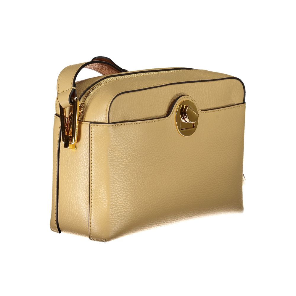 Beige Leather Women Shoulder Bag