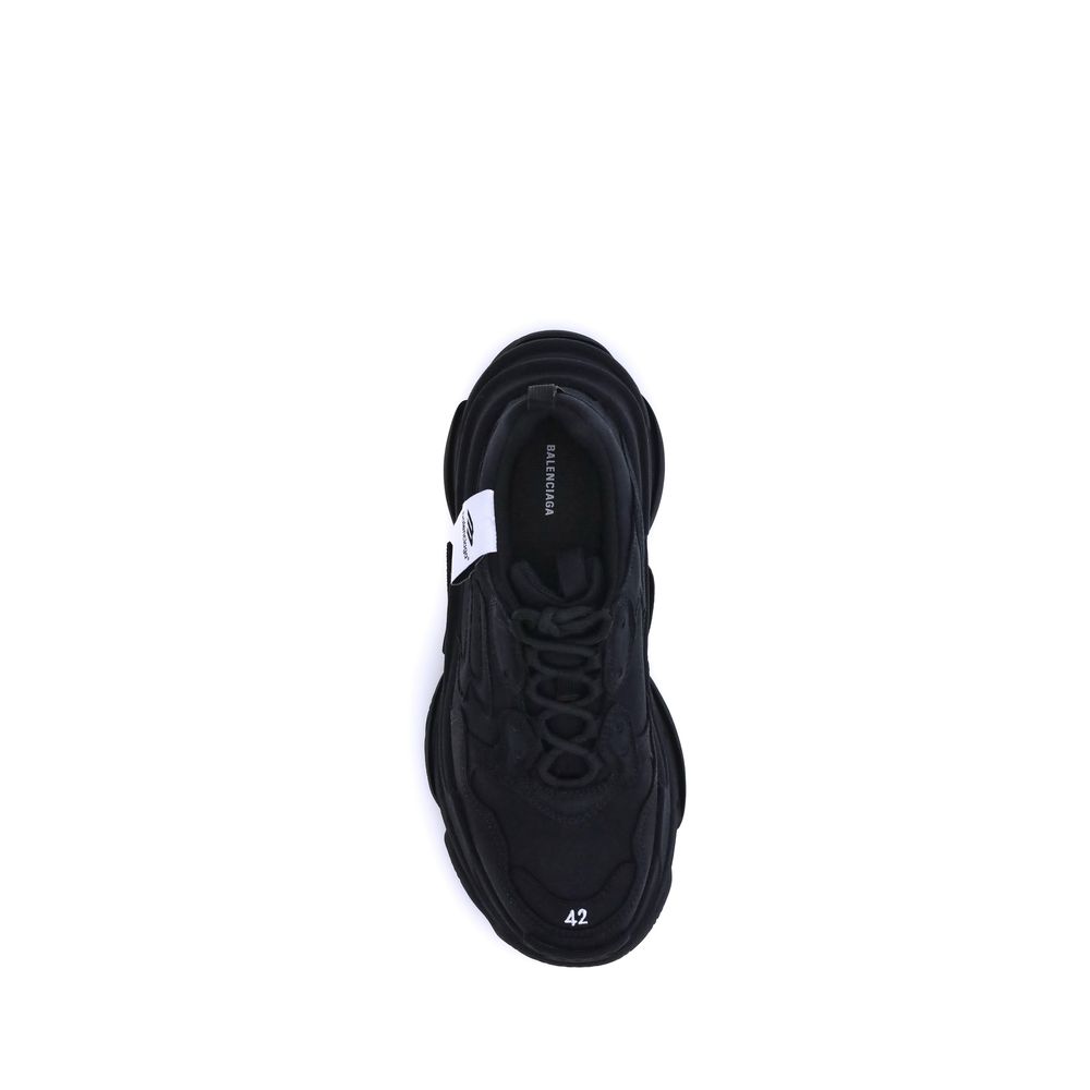 Black Fabric Chunky Sneakers