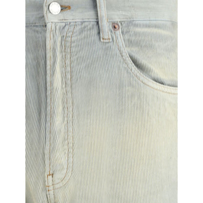 Light Blue Cotton Casual Pants