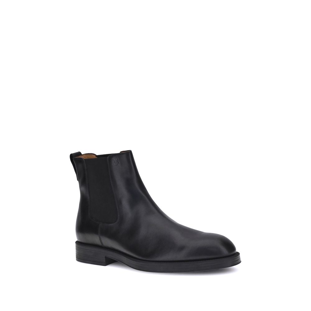 Black Calf Leather Bos Taurus Chelsea Boots