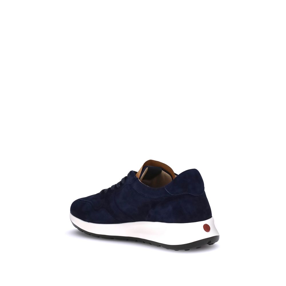 Blue Calf Leather Bos Taurus Low Top Sneakers
