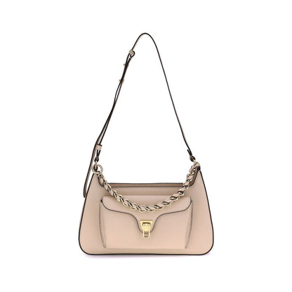 Beige Calf Leather Bos Taurus Shoulder Bag