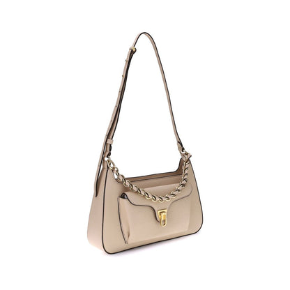 Beige Calf Leather Bos Taurus Shoulder Bag