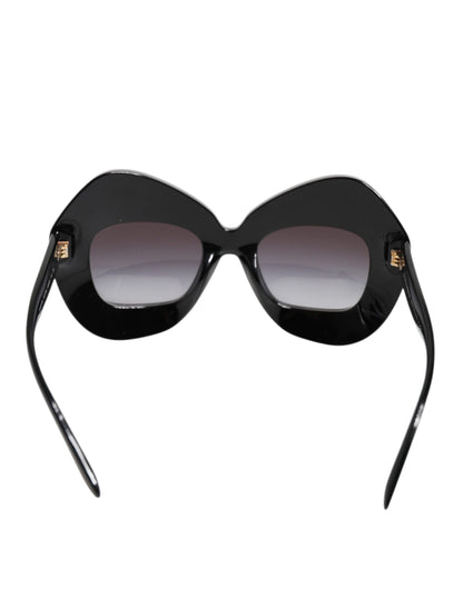 Black White PIED DE POULE Print Oversized Shades Sunglasses