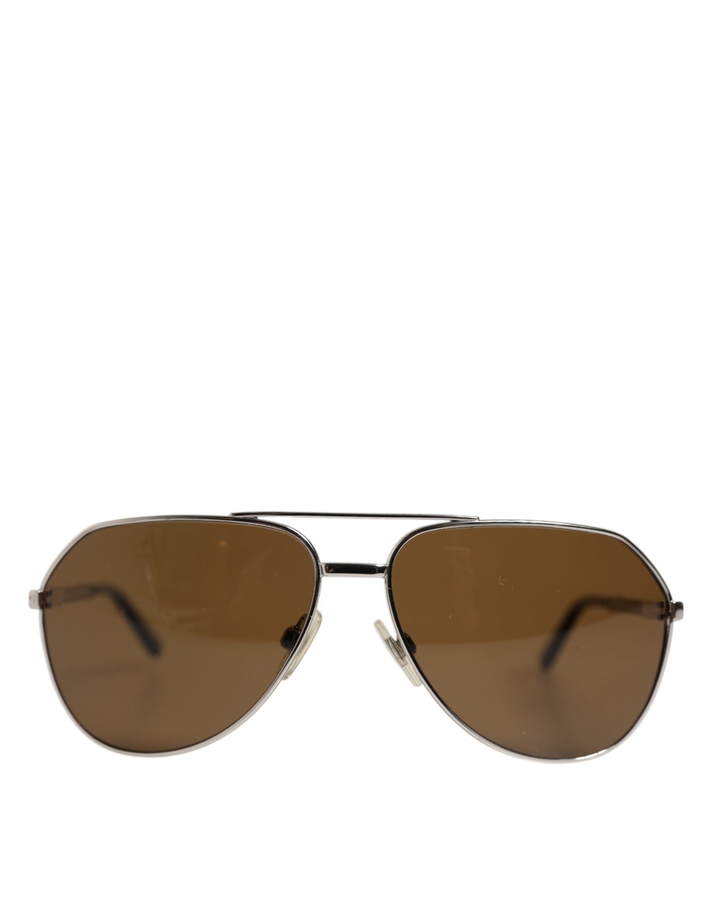 DG2073 Silver Steel Classic Pilot Brown Lens Sunglasses