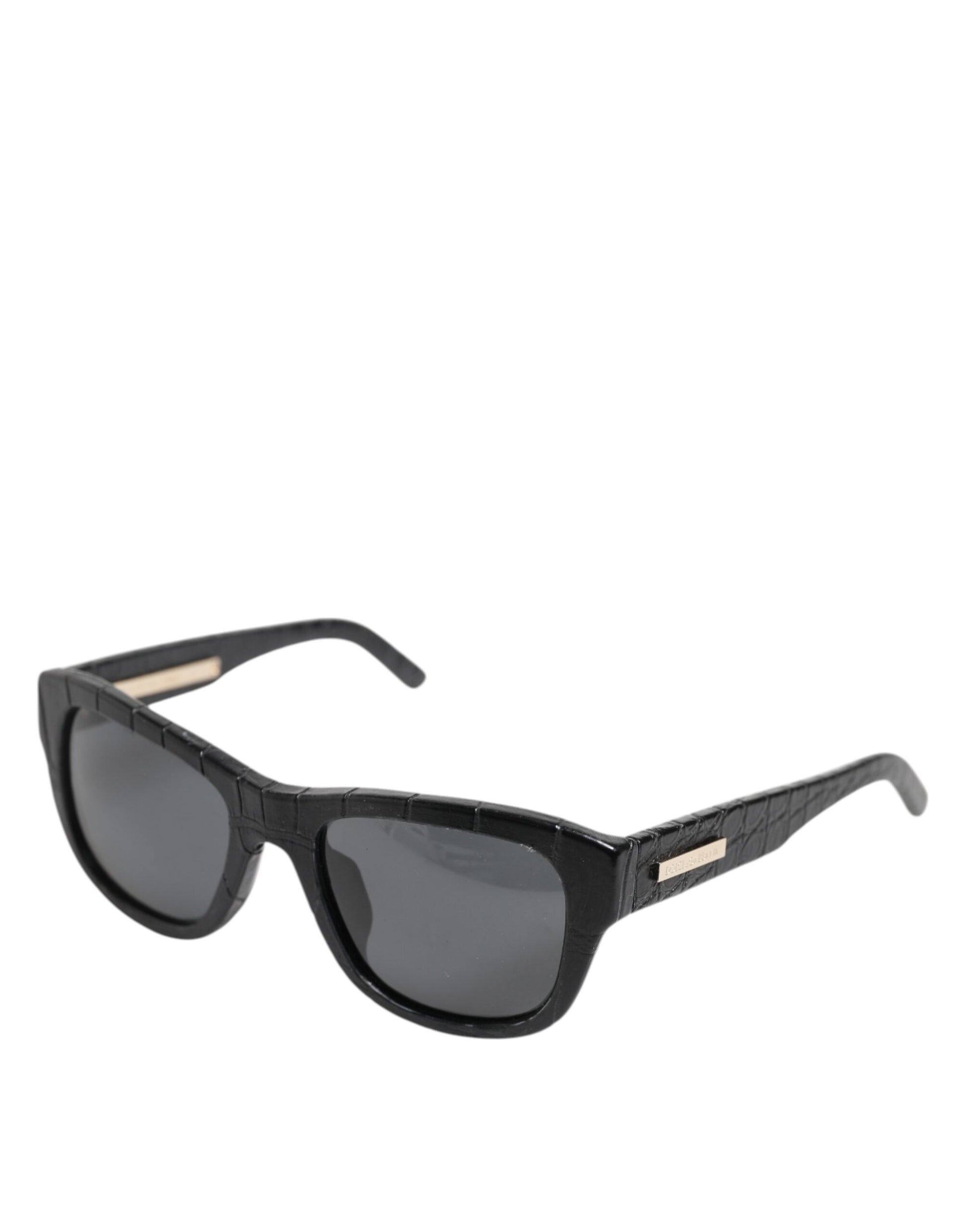 Black Leather Frame DG4177 Tinted Lens Sunglasses