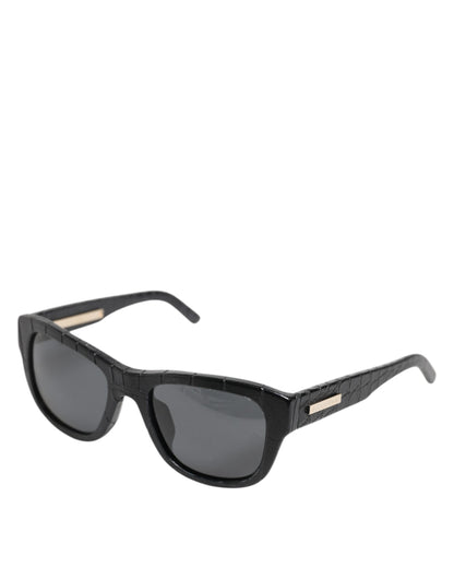 Black Leather Frame DG4177 Tinted Lens Sunglasses