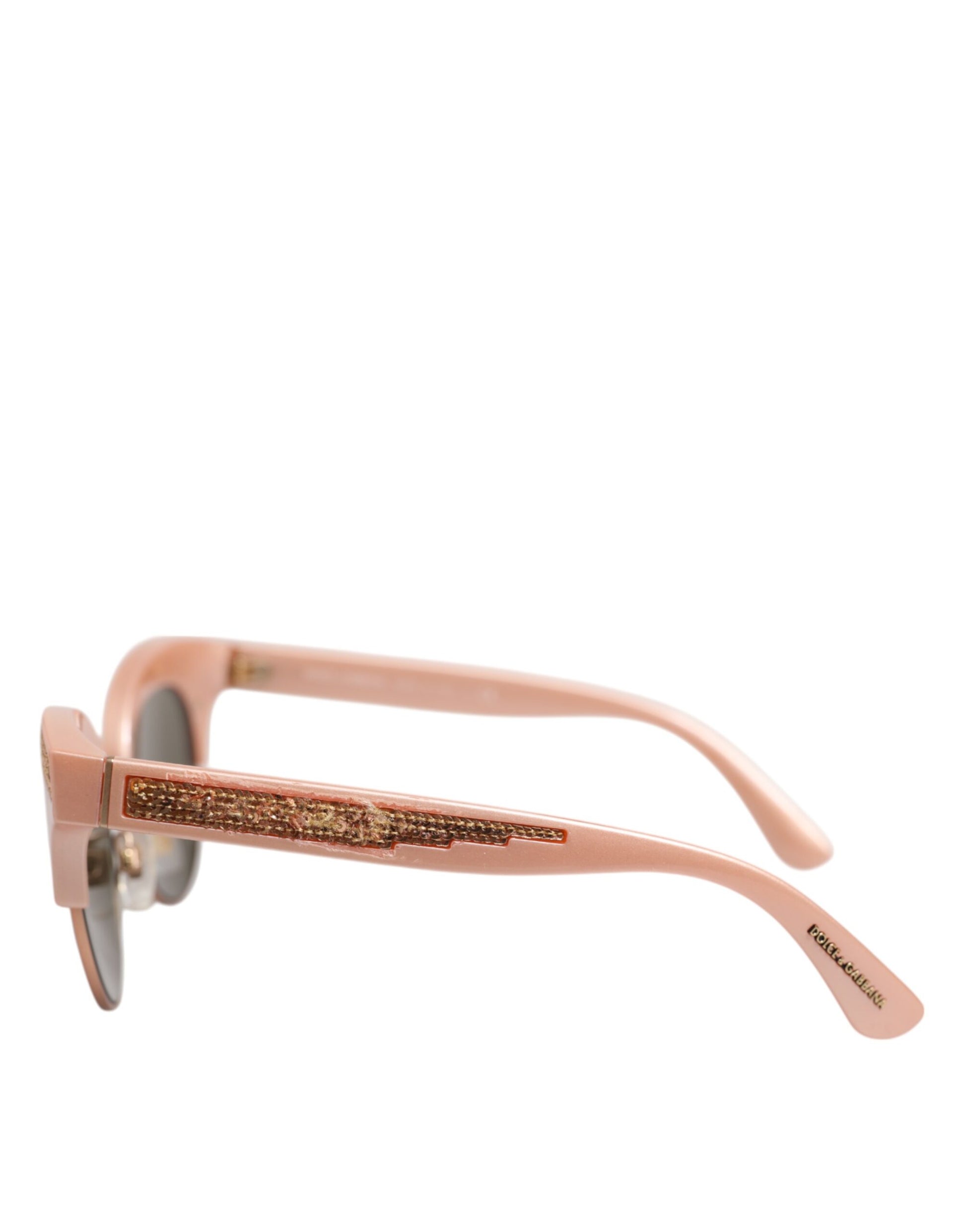Pink Gold Mirrored Cat Eye DG6109 Sequined Sunglasses