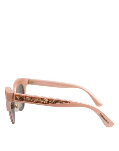 Pink Gold Mirrored Cat Eye DG6109 Sequined Sunglasses