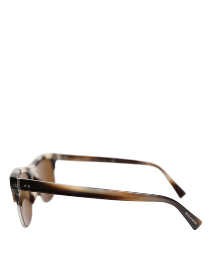 Brown Striped Acetate Square DG4305 Eyewear Sunglasses