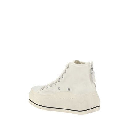 White Polyethylene High Top Sneakers