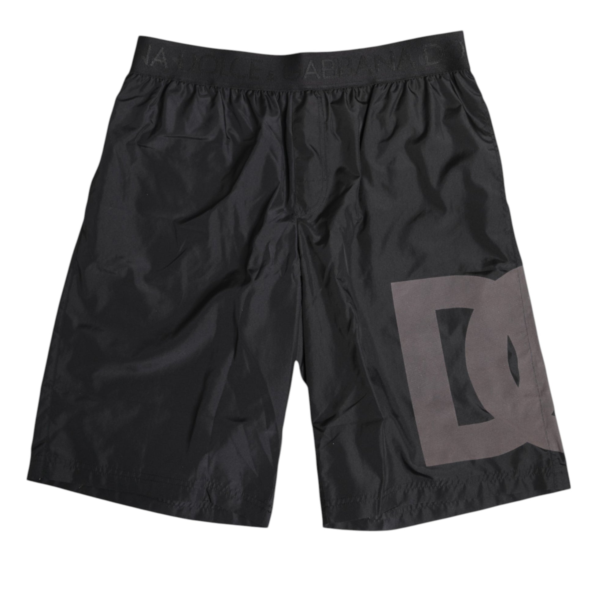 Black Logo Print Beachwear Men Shorts Swimwear