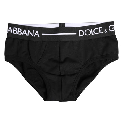 Black Cotton Stretch Regular Brief Underwear