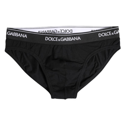Black Cotton Stretch Regular Brief Underwear