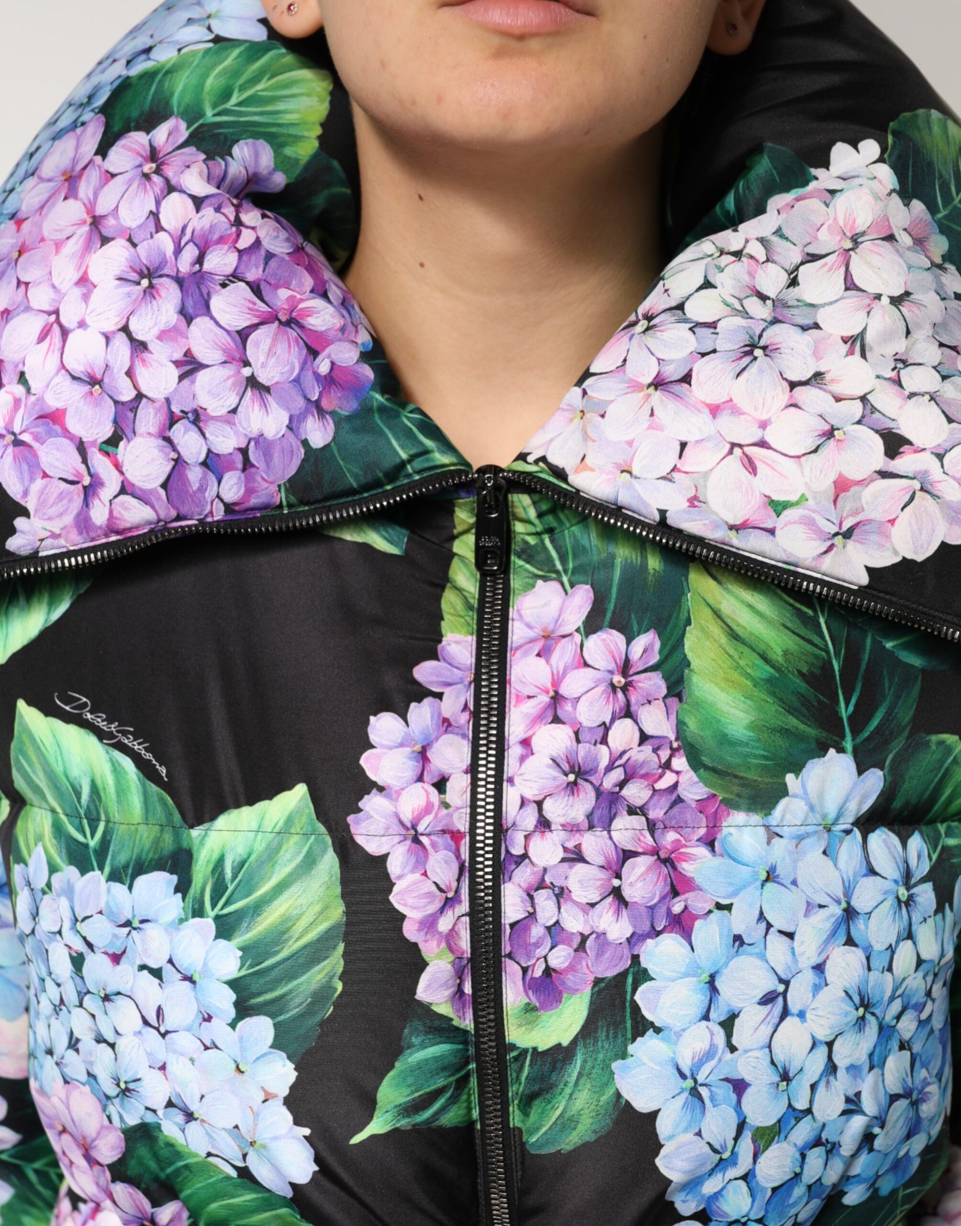 Multicolor Floral Print Puffer Quilted Jacket