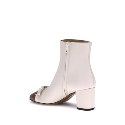 Cream Goatskin Ankle Boots