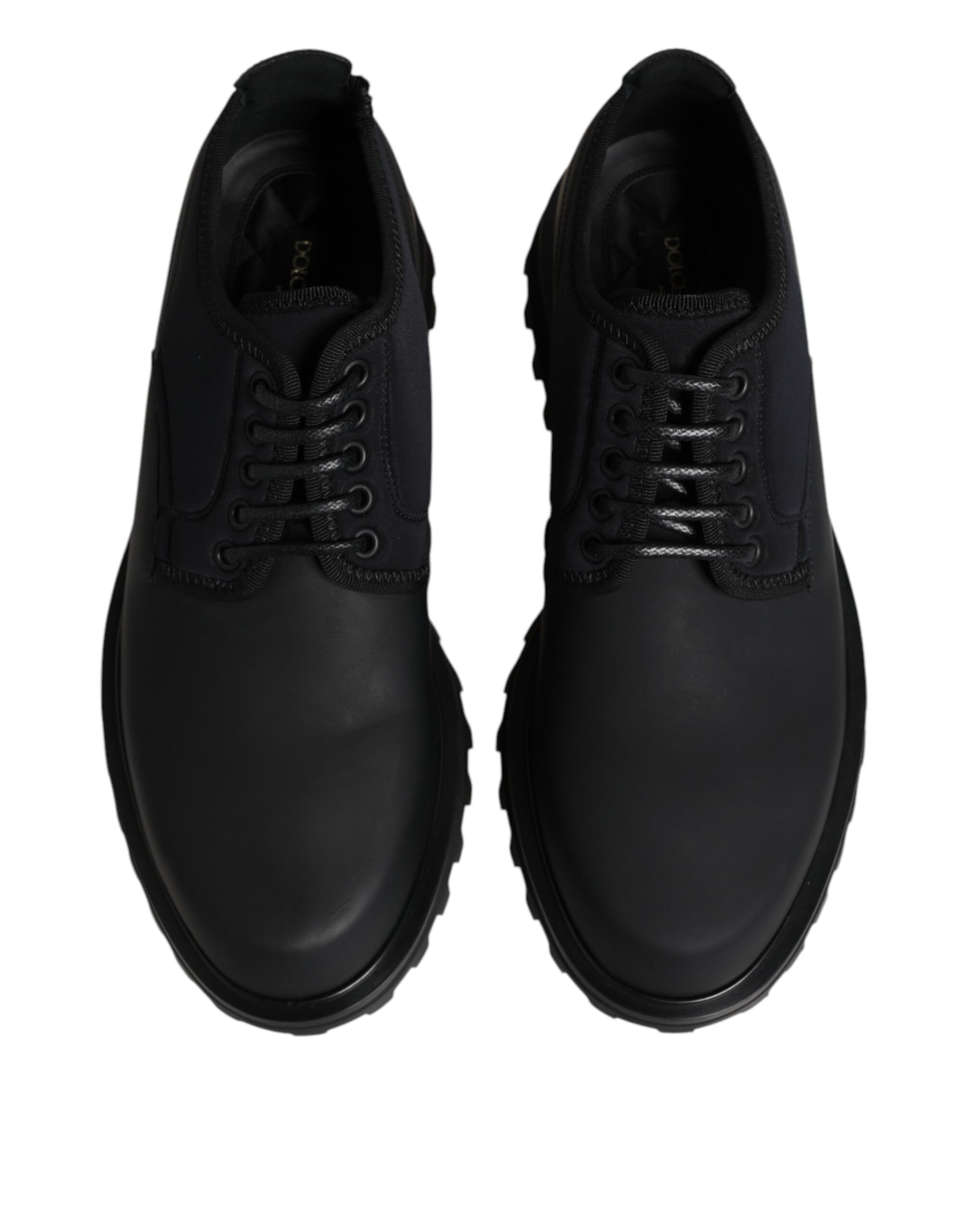 Black Leather Lace Up Trekking Dress Shoes
