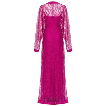 Purple Nylon Women Dress
