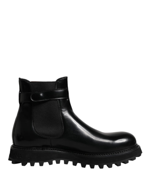 Black Belted DG Logo Men Chelsea Boots Shoes