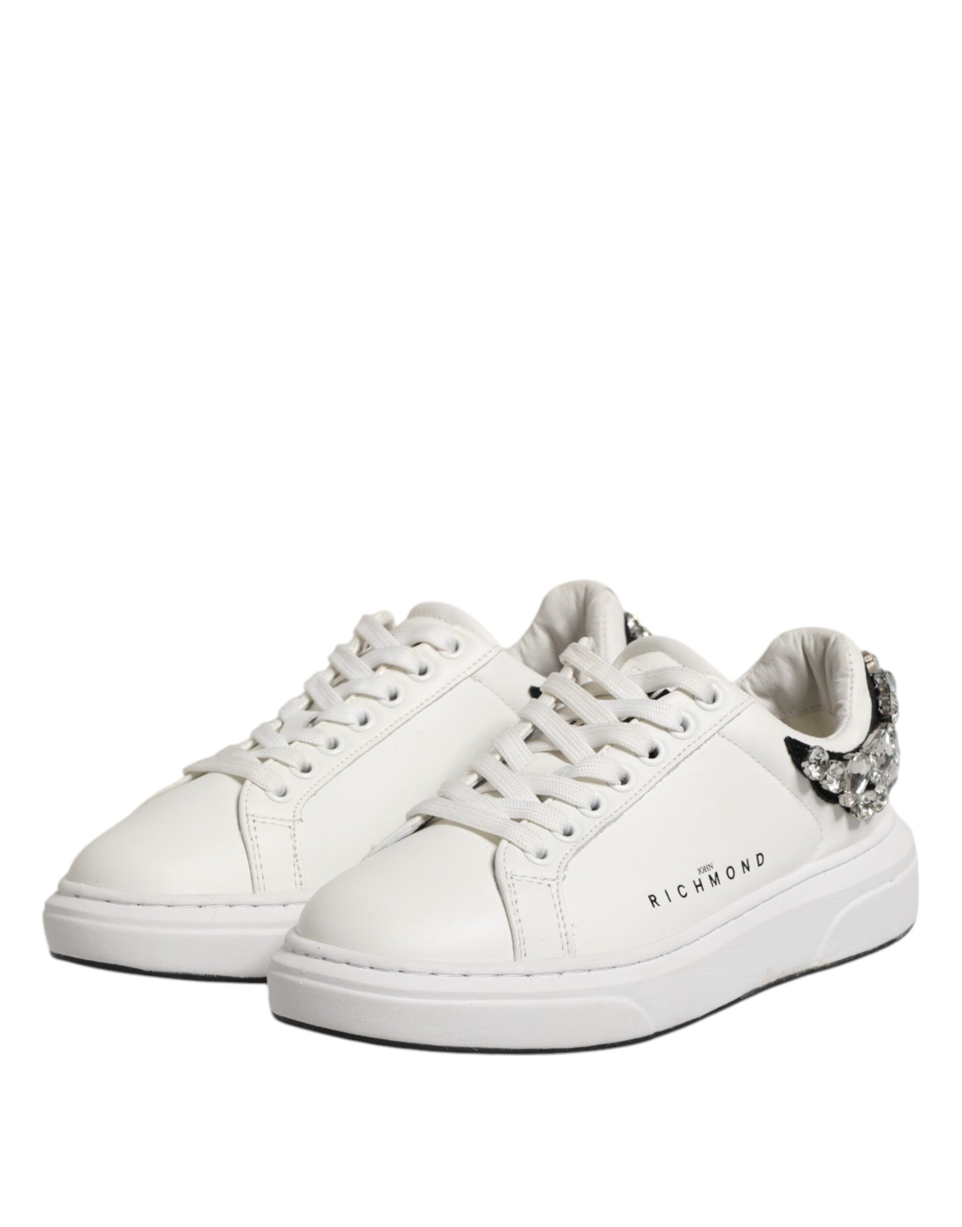 White Rhinestone Embellished Sneakers Shoes