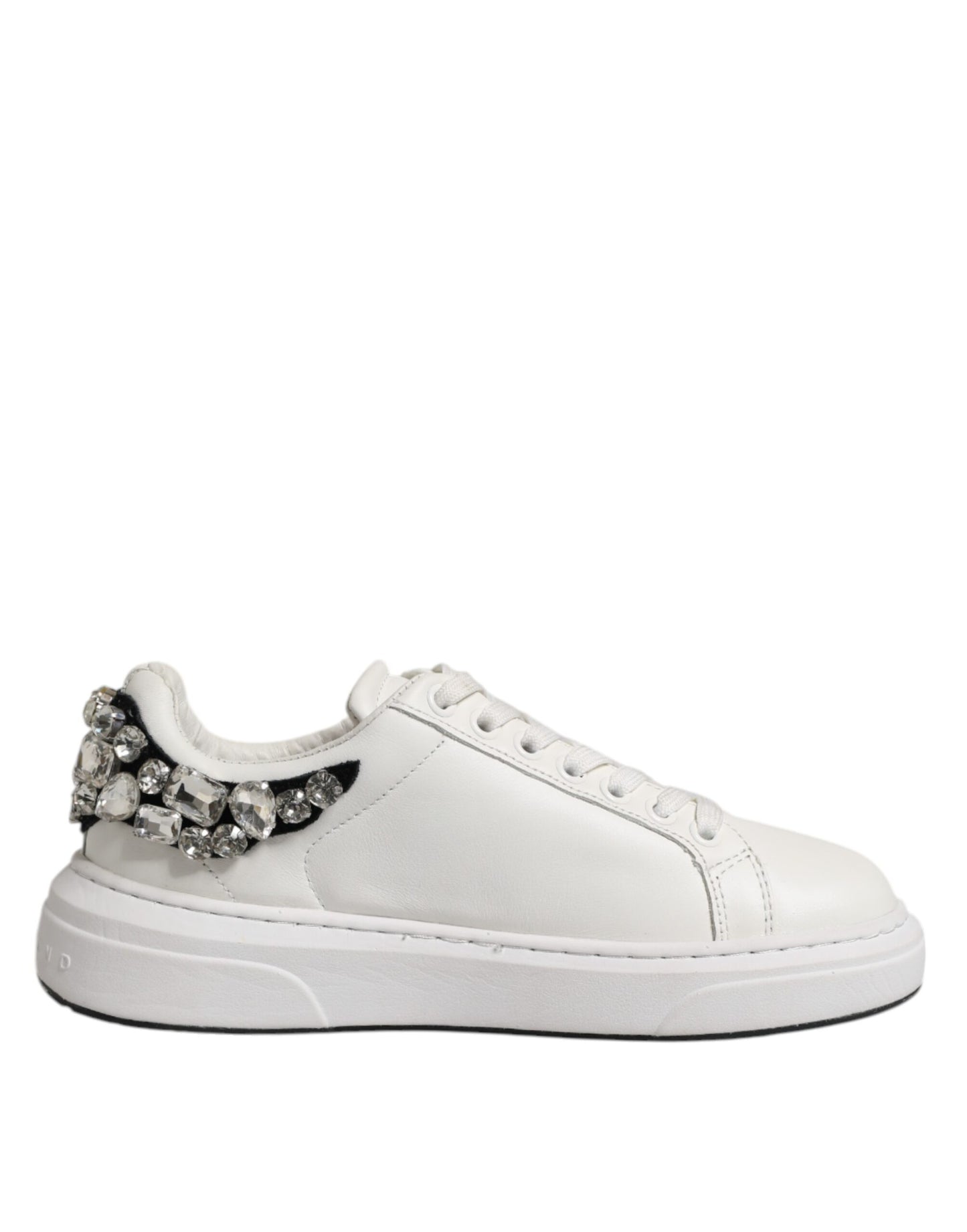 White Rhinestone Embellished Sneakers Shoes