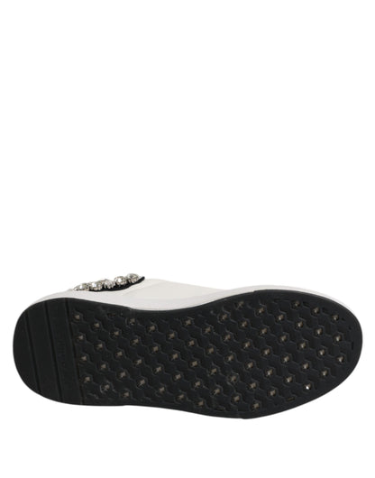 White Rhinestone Embellished Sneakers Shoes