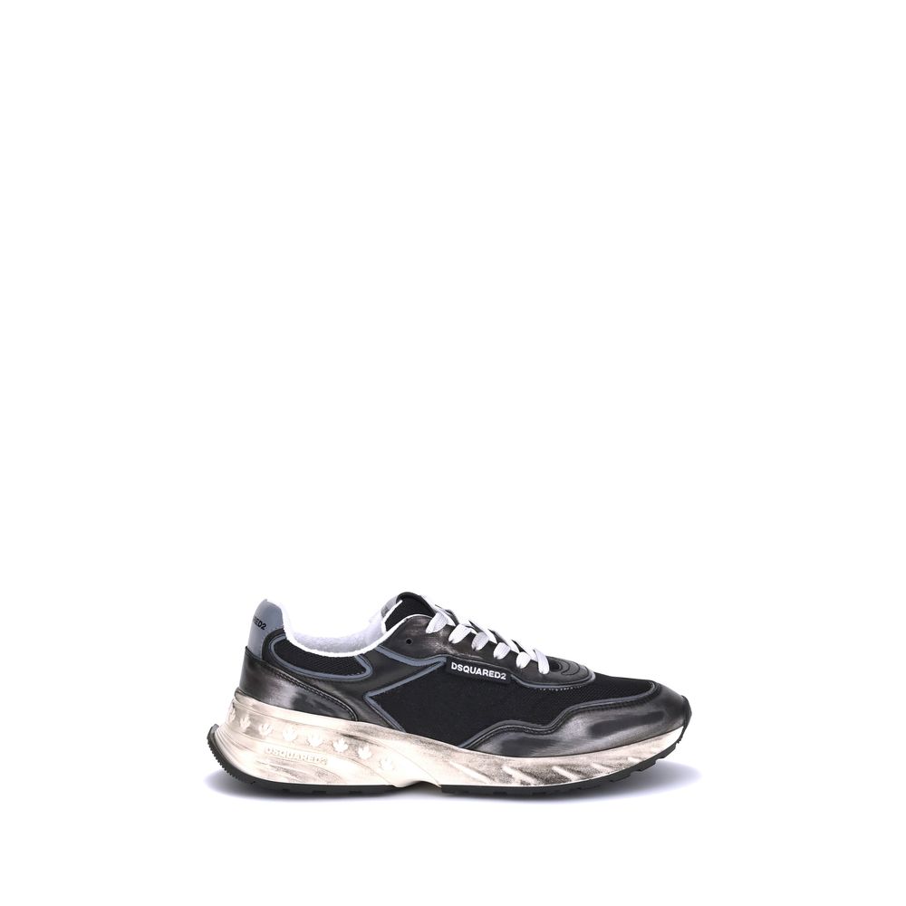 Black Calf Leather Bos Taurus Athletic Sneakers