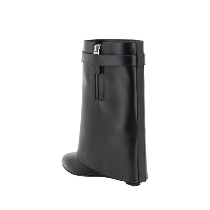 Black Calf Leather Bos Taurus Ankle Boots