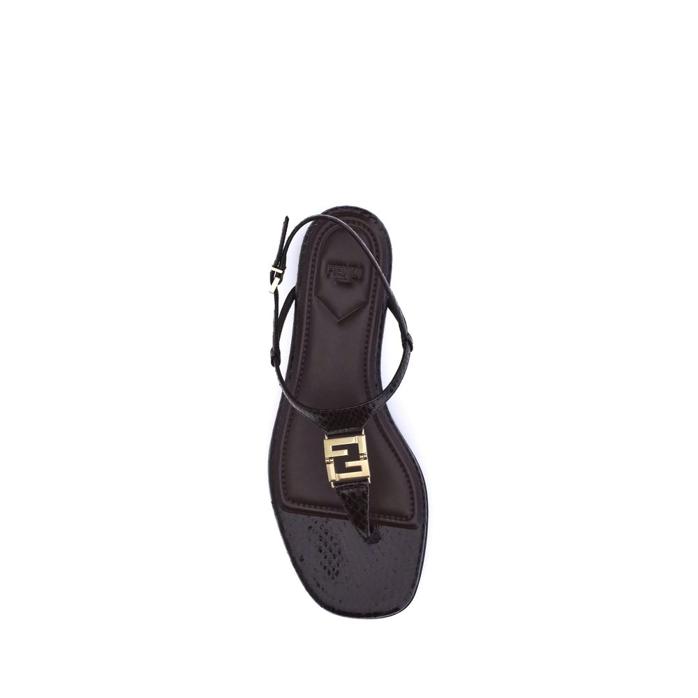 Multicolor Calf Leather Bos Taurus Flat Sandals