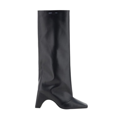 Black Calf Leather Bos Taurus High Heel Boots