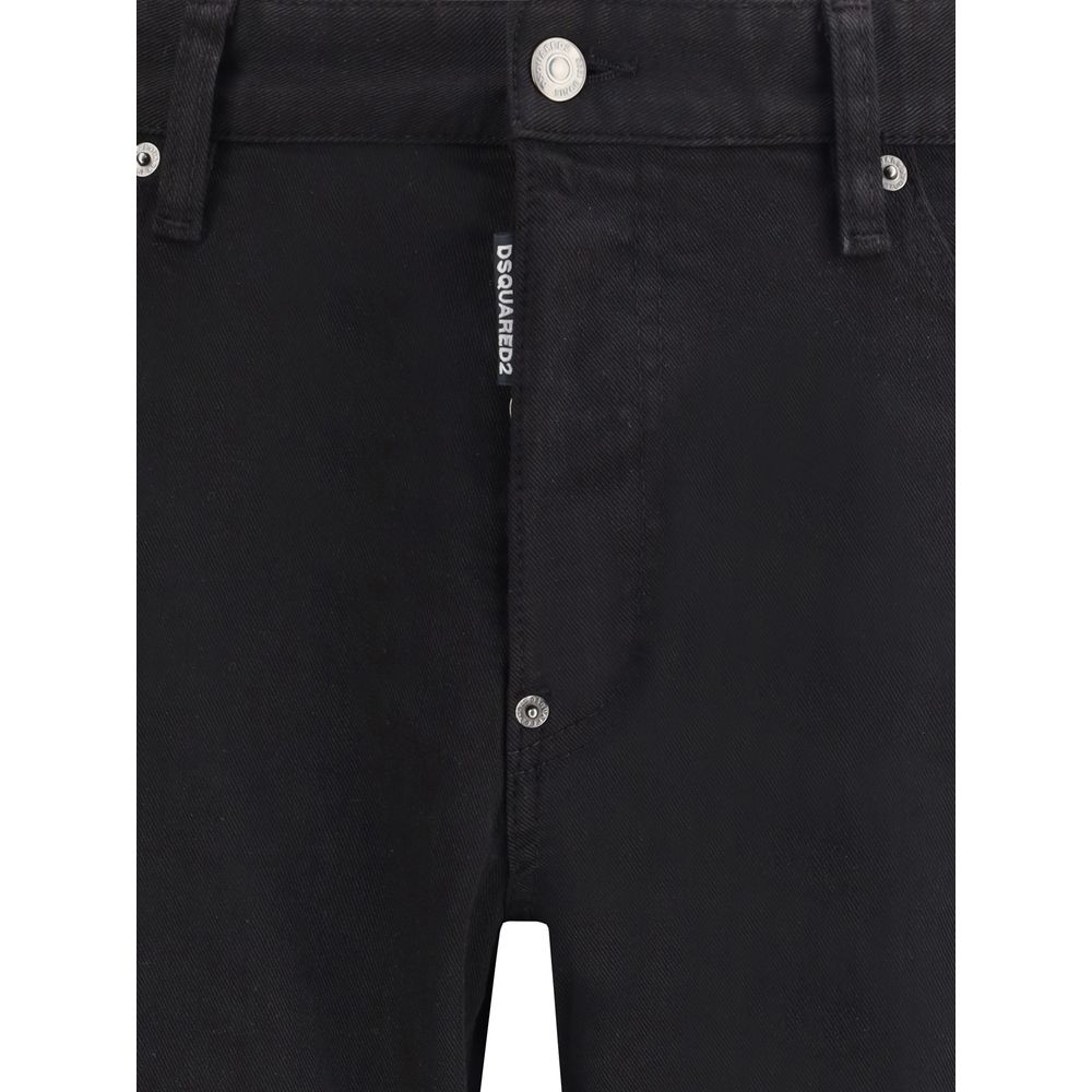 Black Cotton Skinny Jeans
