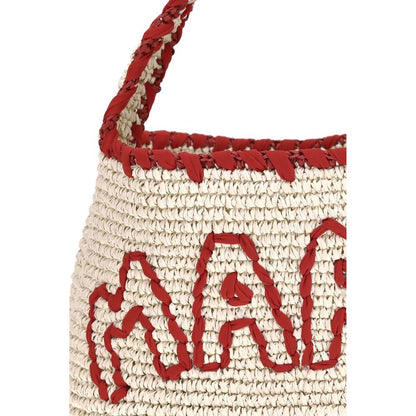 Beige Raffia Shoulder Bag