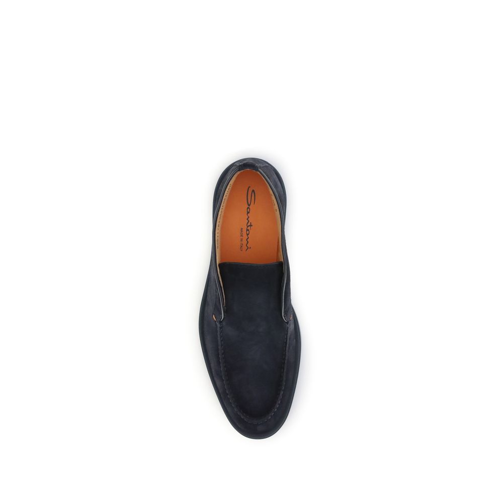 Blue Calf Leather Bos Taurus Slip-On Loafers