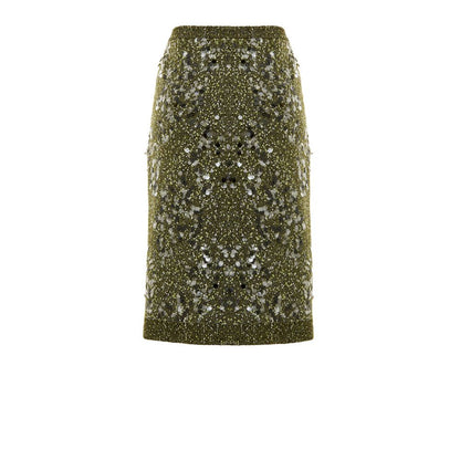 Green Viscose Mini Skirt