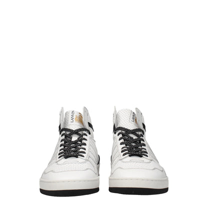 White Leather High Top Sneakers